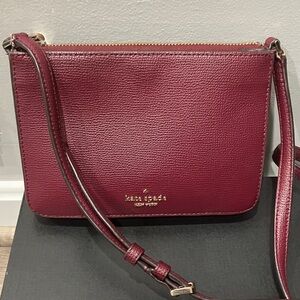 Kate Spade Wine-Colored Crossbody Bag with Adjustable Strap